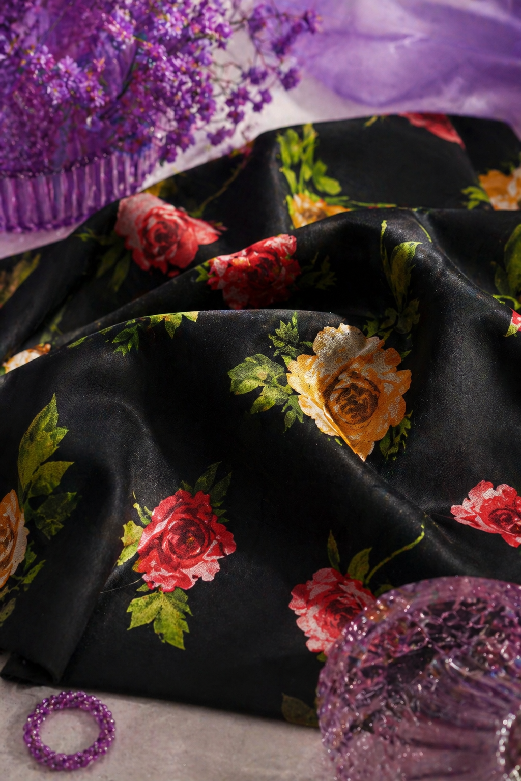 Midnight Bloom 2 Piece Printed Unstitch Lawn Suit