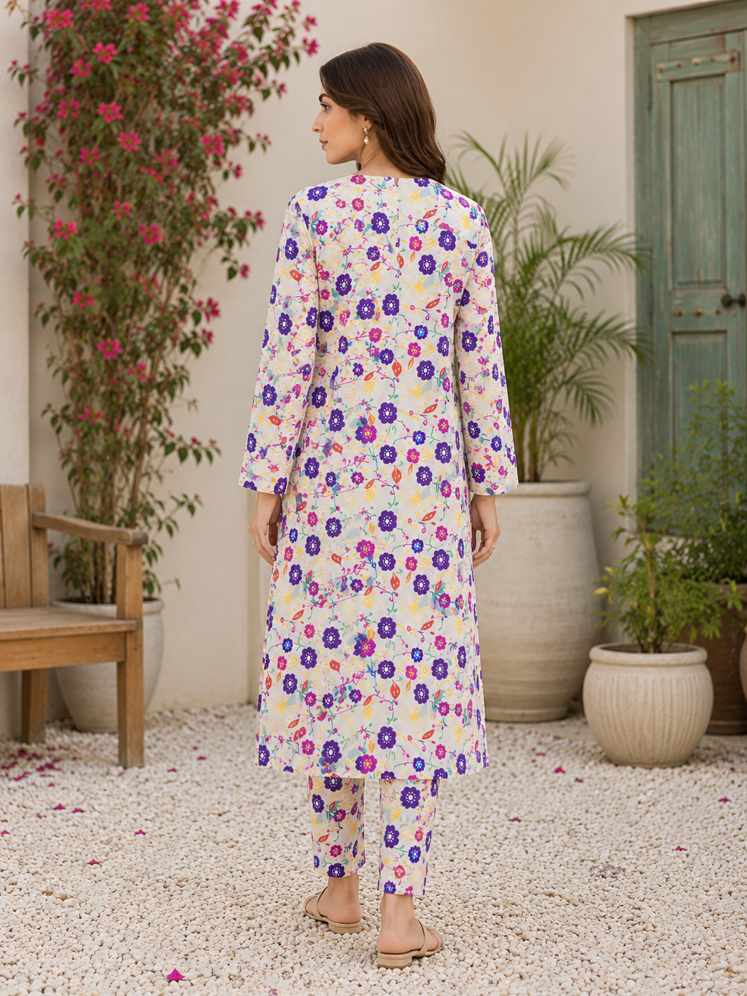 Floral Printed 2-Piece Lawn Unstitch Suit