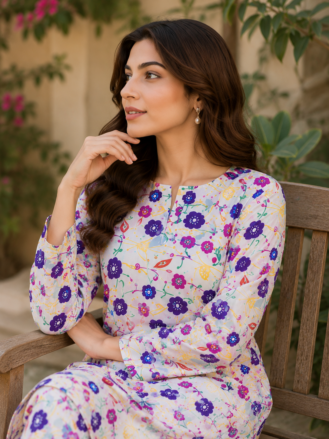 Floral Printed 2-Piece Lawn Unstitch Suit
