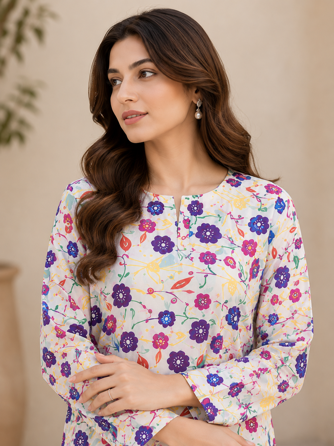 Floral Printed 2-Piece Lawn Unstitch Suit