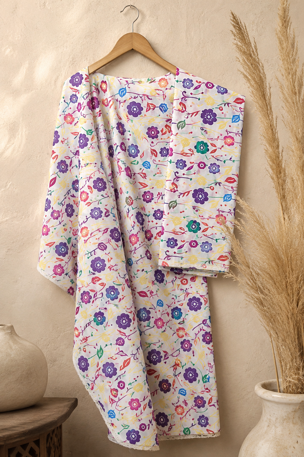 Floral Printed 2-Piece Lawn Unstitch Suit
