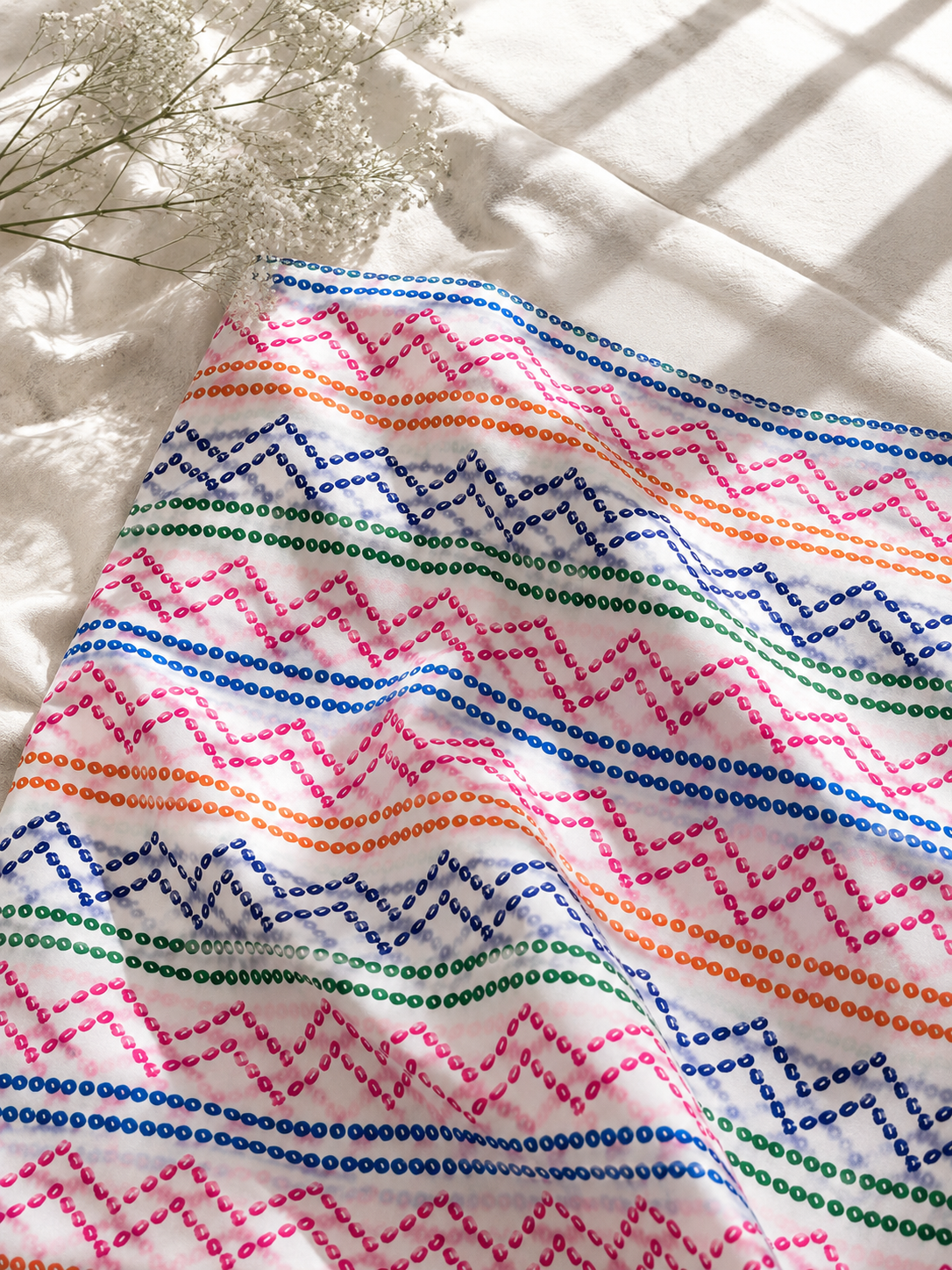 Rainbow Chevron Printed 2-Piece Lawn Unstitch Suit