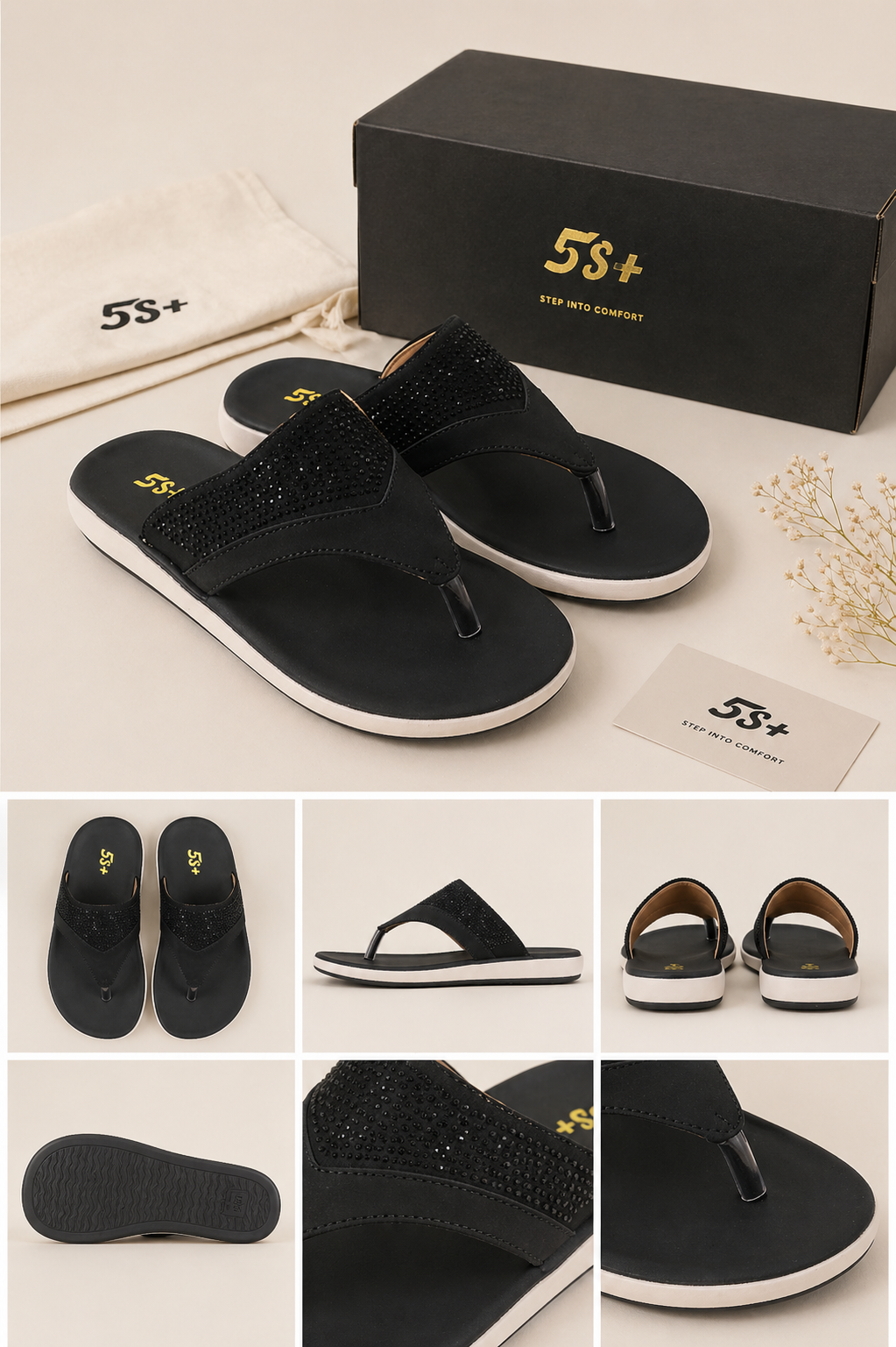 Rhinestone Comfort Flip Flops