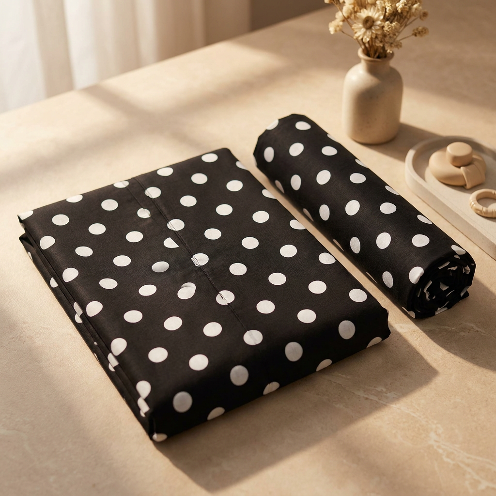 Black Polka Dot 2-Piece Unstitch Women's Suit